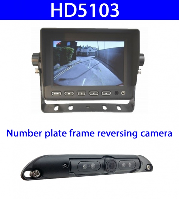 5 inch dash monitor and number plate camera